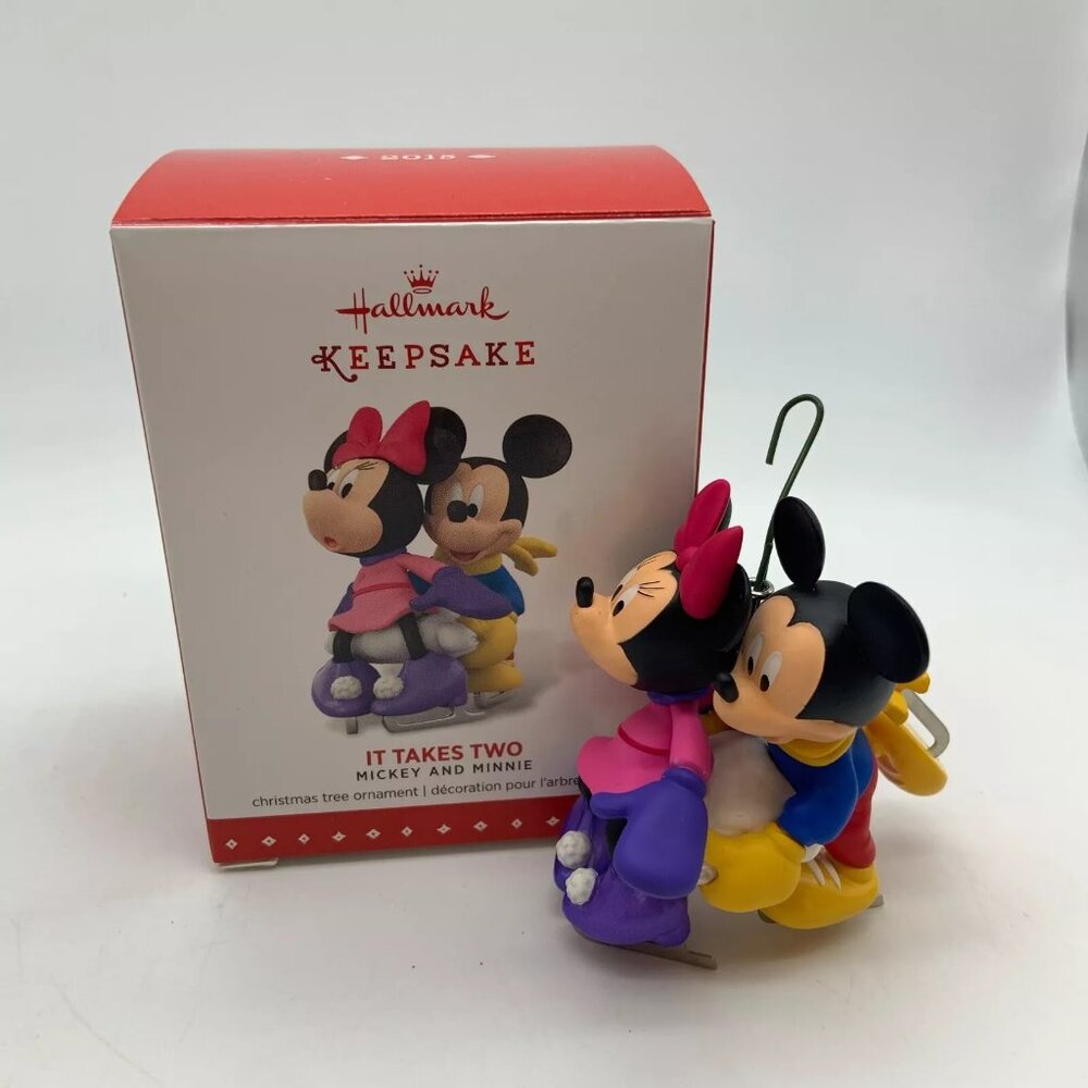 Hallmark Keepsake Disney Mickey and Minnie Mouse It Takes Two Christmas Ornament